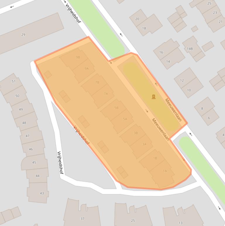 Kaart van postcodegebied 3443BA.