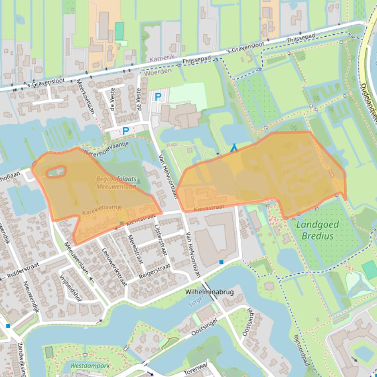 Kaart van postcodegebied 3443BD.