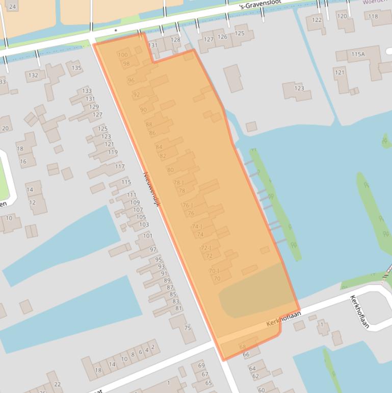 Kaart van postcodegebied 3443BN.