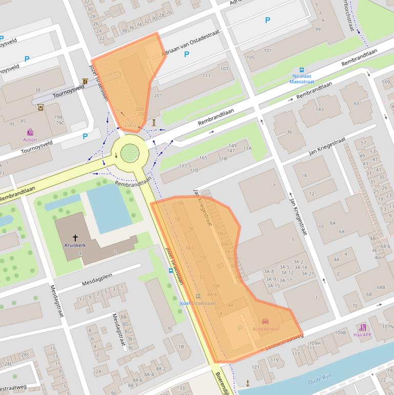 Kaart van postcodegebied 3443CS.