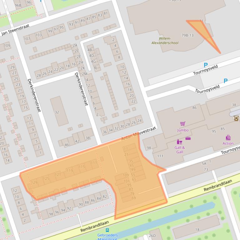 Kaart van postcodegebied 3443CV.