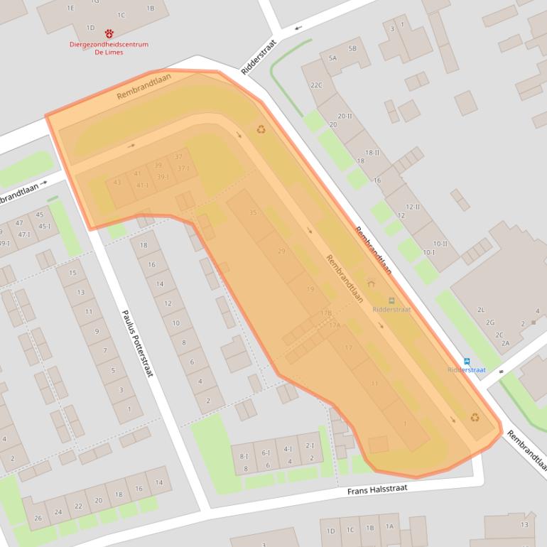 Kaart van postcodegebied 3443EB.