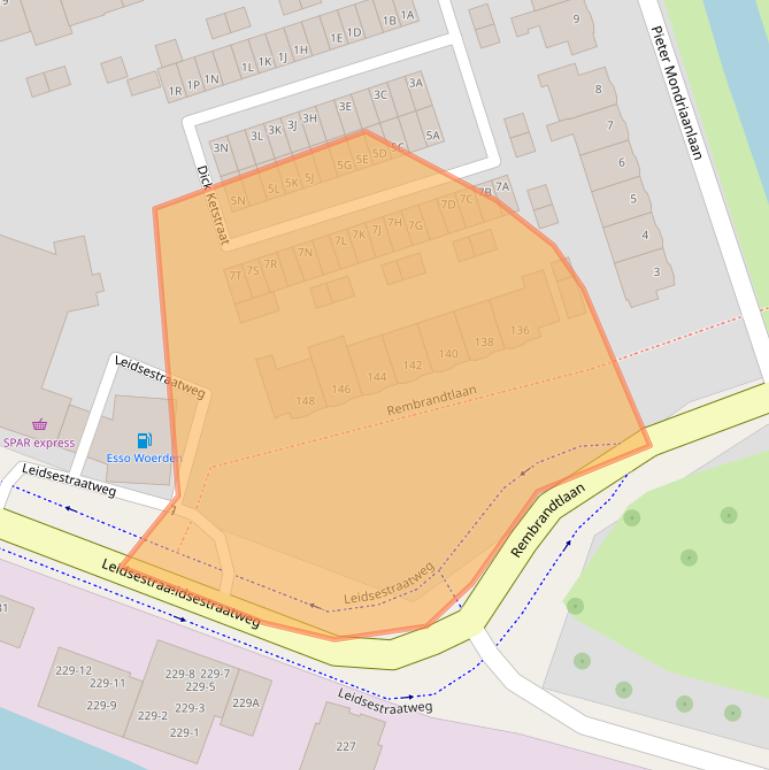 Kaart van postcodegebied 3443EN.