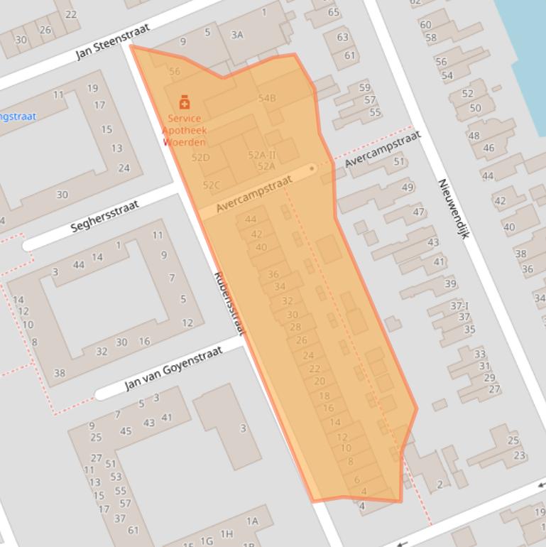 Kaart van postcodegebied 3443GG.