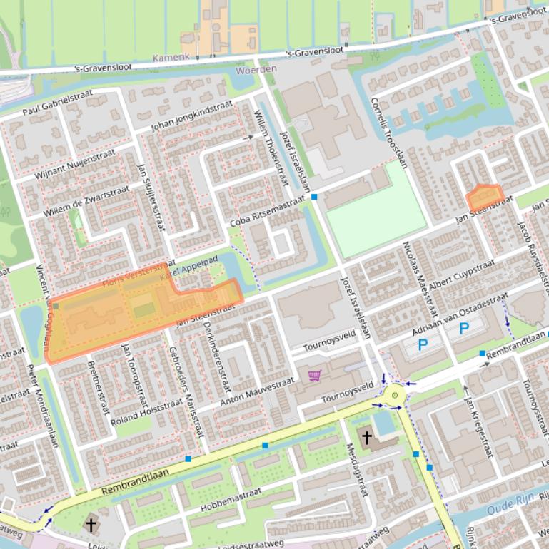 Kaart van postcodegebied 3443GZ.