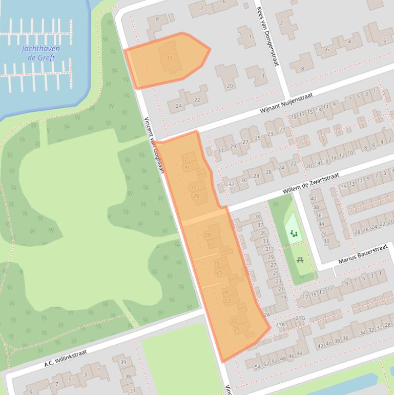 Kaart van postcodegebied 3443JD.