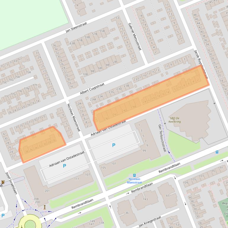 Kaart van postcodegebied 3443TN.