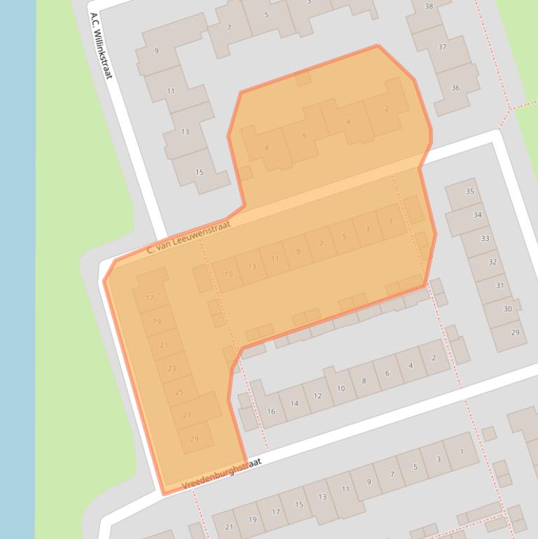 Kaart van postcodegebied 3443VW.