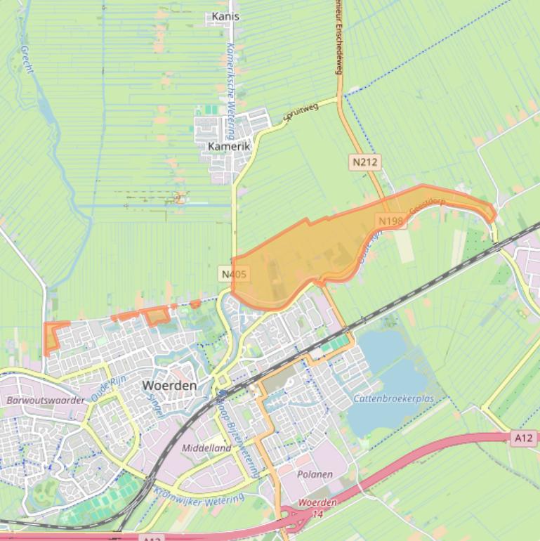 Kaart van postcodegebied 3444.