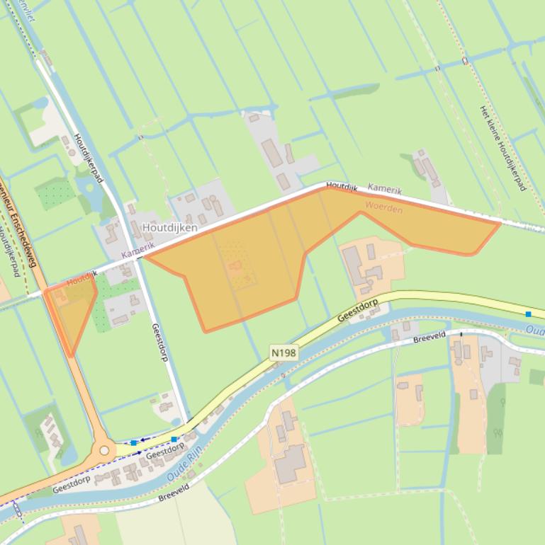 Kaart van postcodegebied 3444BA.