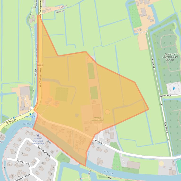 Kaart van postcodegebied 3444BC.