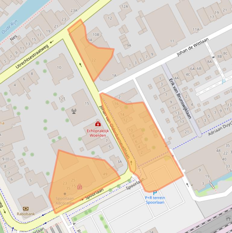 Kaart van postcodegebied 3445AE.