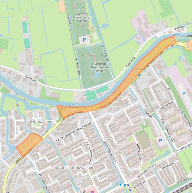 Kaart van postcodegebied 3445AP.