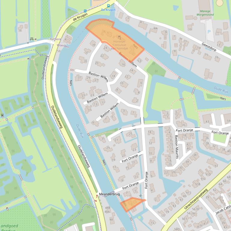 Kaart van postcodegebied 3445AZ.