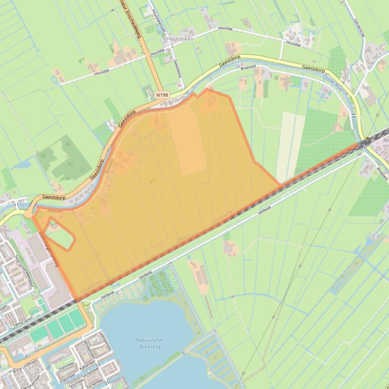 Kaart van postcodegebied 3445BA.