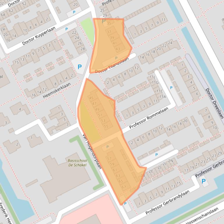 Kaart van postcodegebied 3445CH.