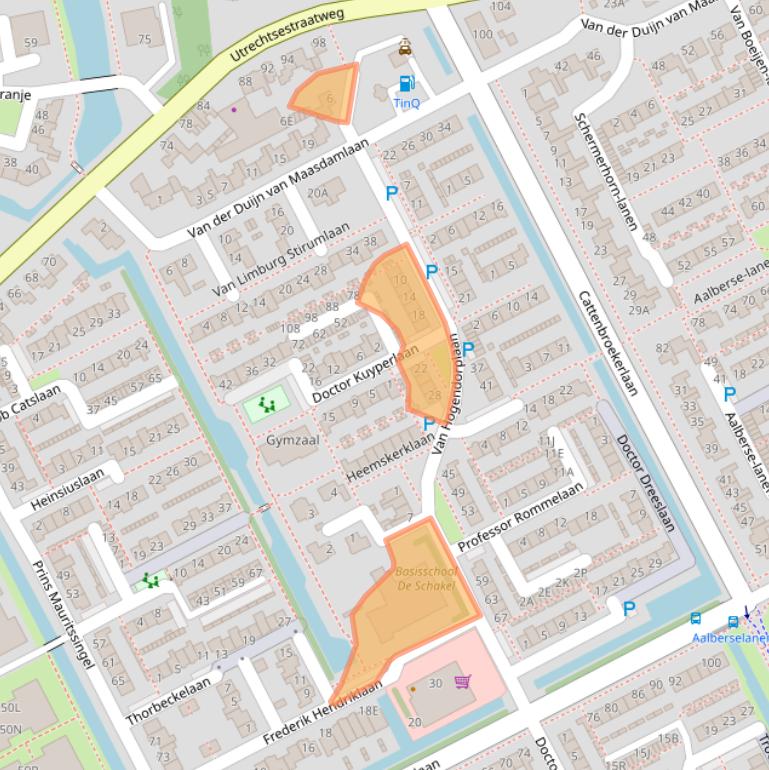 Kaart van postcodegebied 3445CJ.