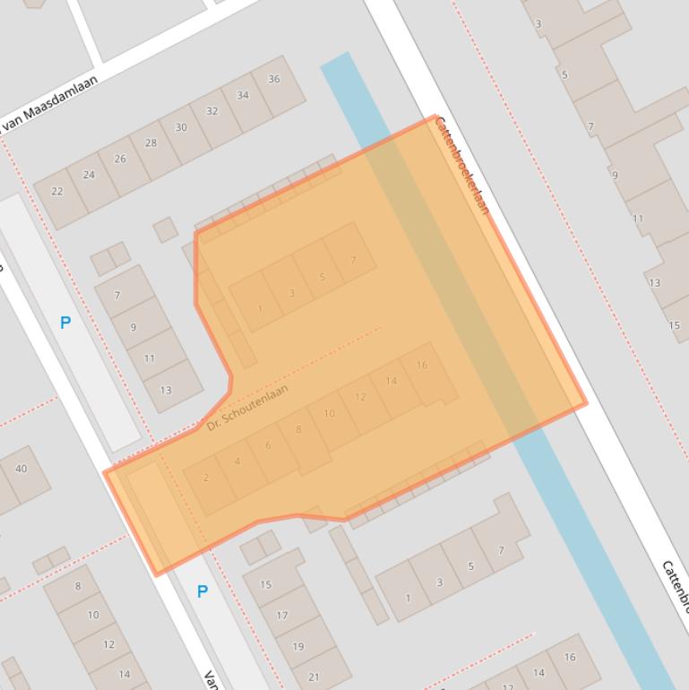 Kaart van postcodegebied 3445CN.