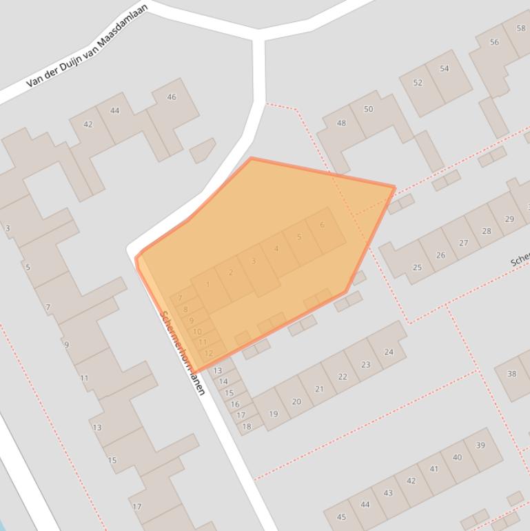 Kaart van postcodegebied 3445ES.