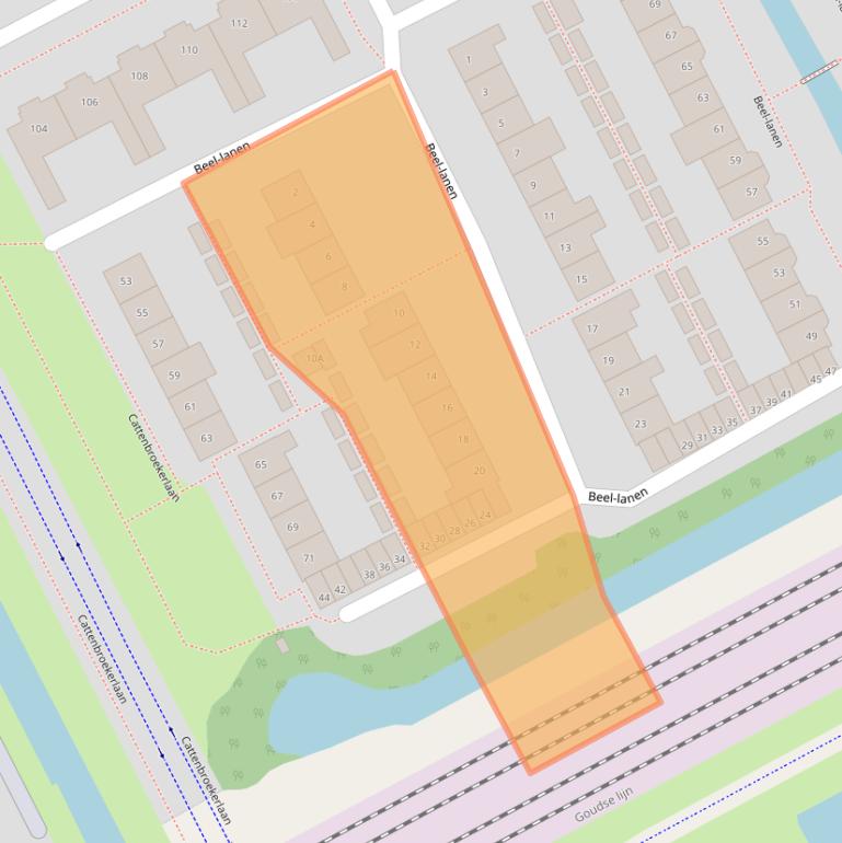 Kaart van postcodegebied 3445TG.