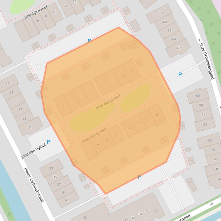 Kaart van postcodegebied 3445TR.