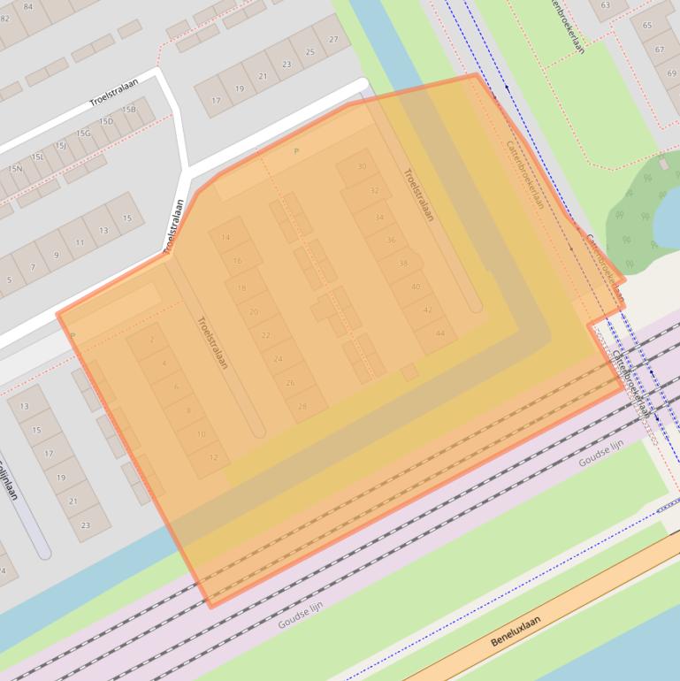 Kaart van postcodegebied 3445VP.