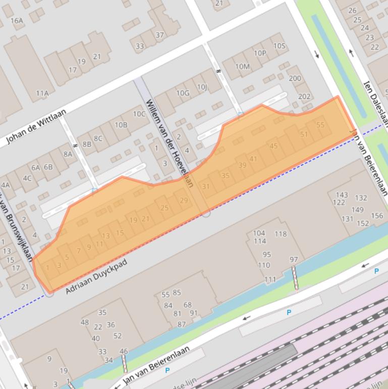 Kaart van postcodegebied 3445VS.