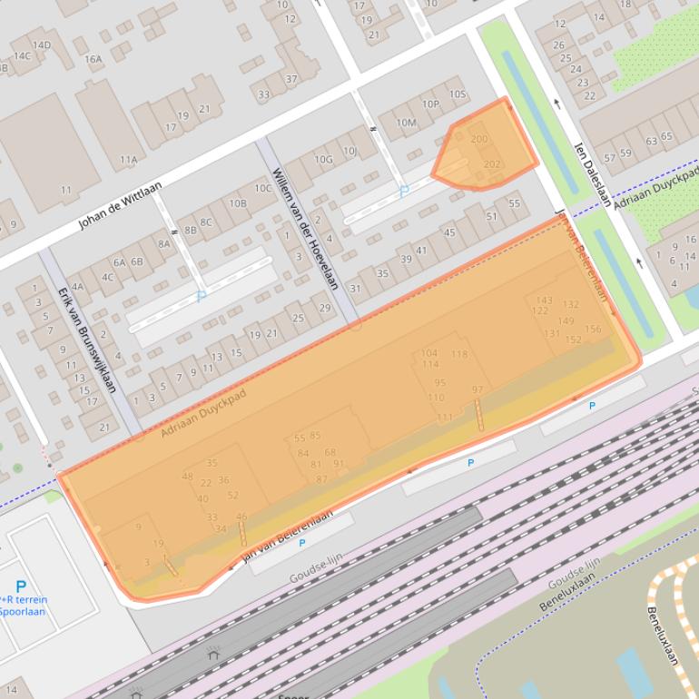 Kaart van postcodegebied 3445VV.