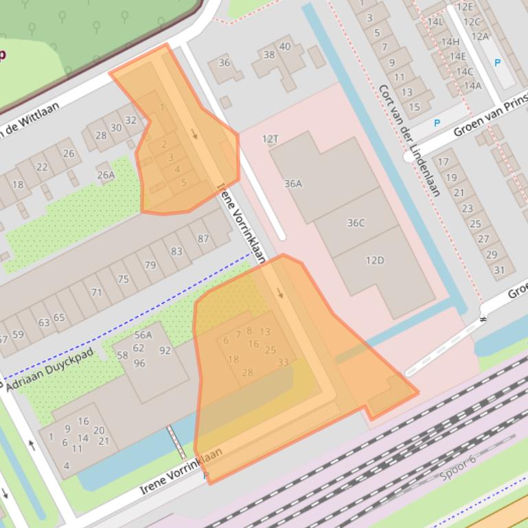 Kaart van postcodegebied 3445VZ.