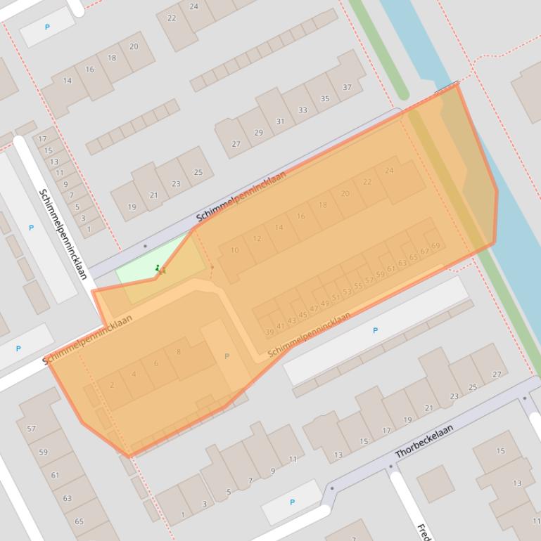 Kaart van postcodegebied 3445XK.