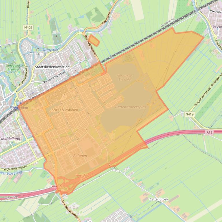 Kaart van postcodegebied 3446.