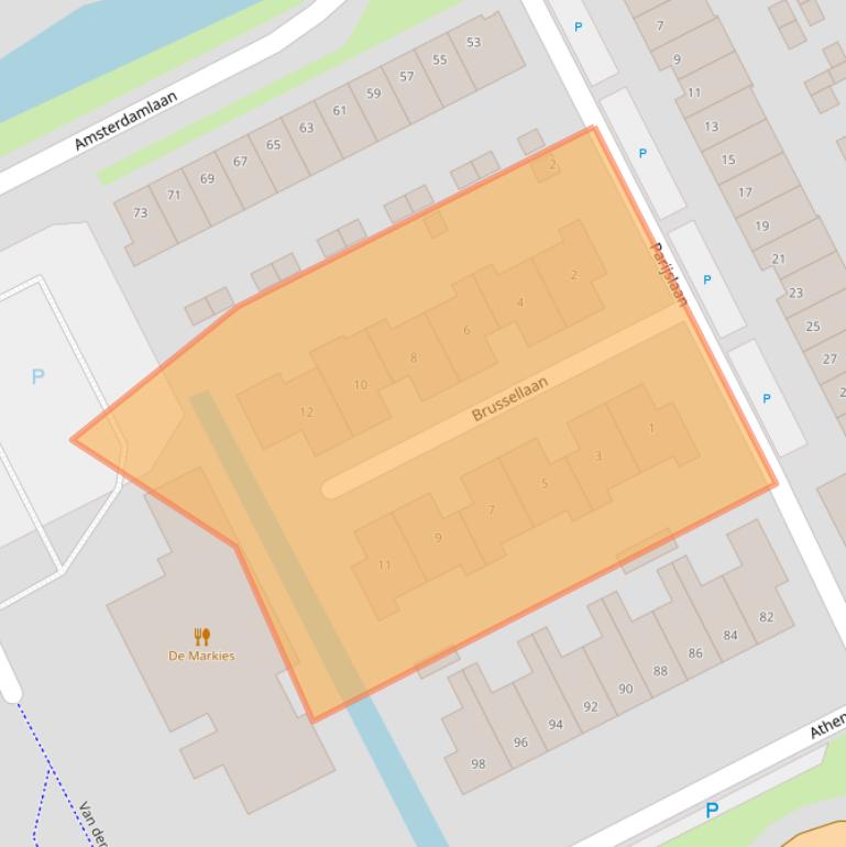 Kaart van postcodegebied 3446AL.