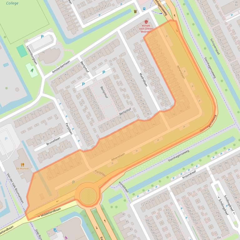 Kaart van postcodegebied 3446AP.