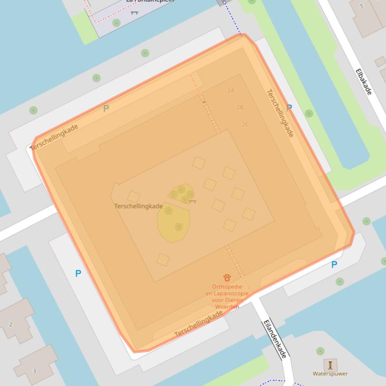 Kaart van postcodegebied 3446BK.