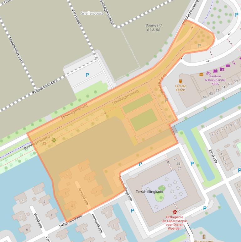 Kaart van postcodegebied 3446BM.