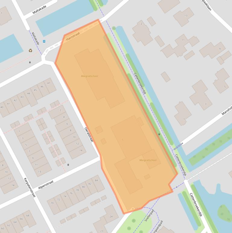 Kaart van postcodegebied 3446BT.