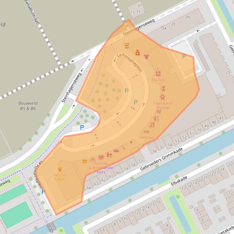 Kaart van postcodegebied 3446BX.