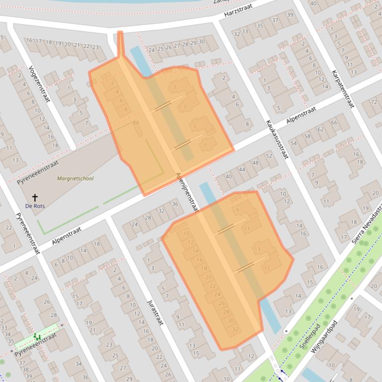 Kaart van postcodegebied 3446DH.