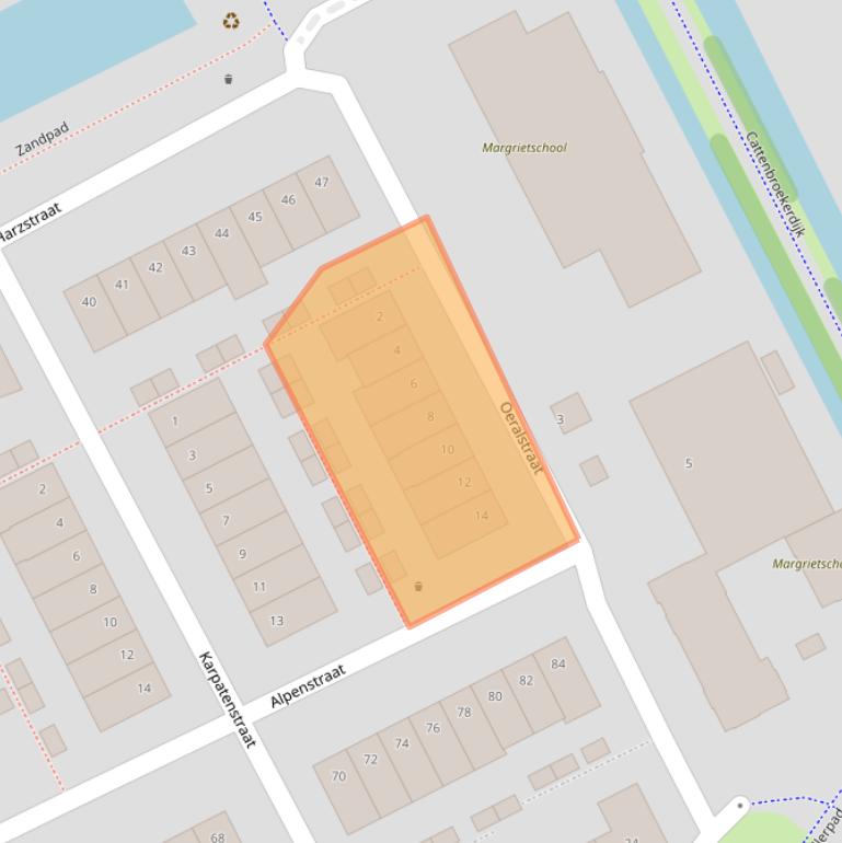 Kaart van postcodegebied 3446DT.