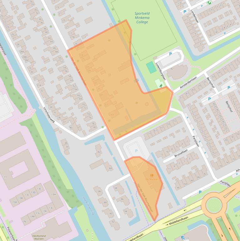 Kaart van postcodegebied 3446GG.