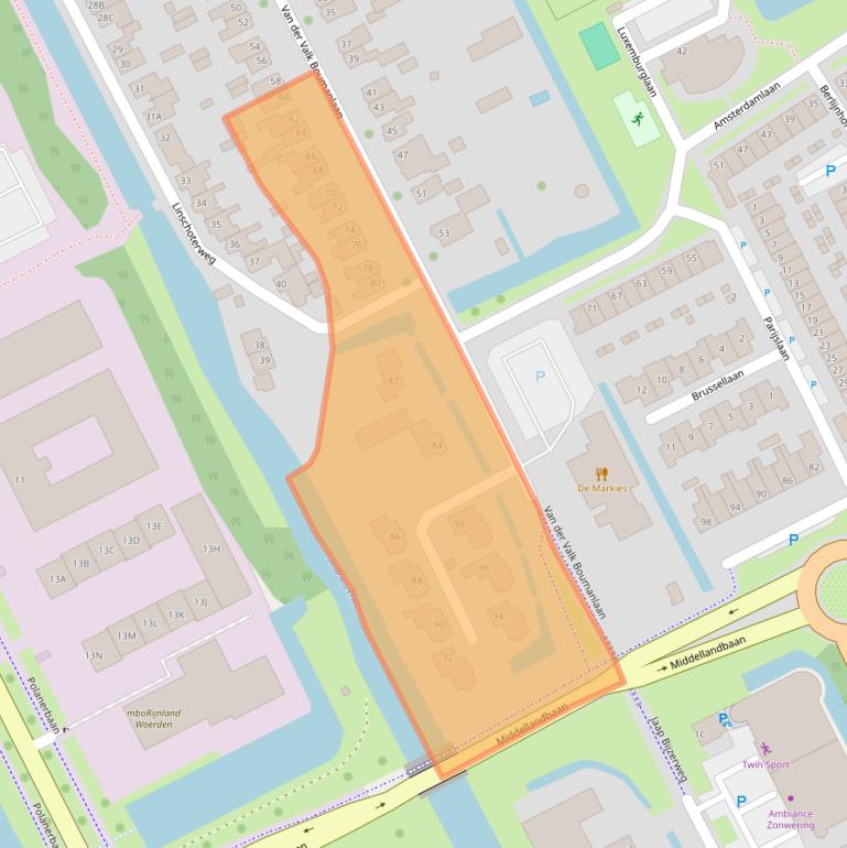 Kaart van postcodegebied 3446GK.