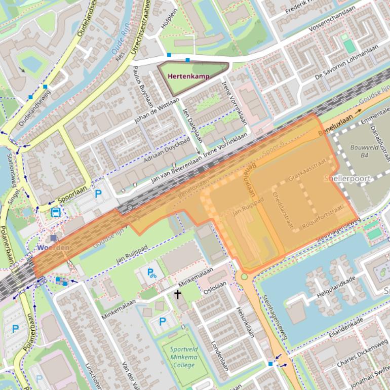 Kaart van postcodegebied 3446GR.