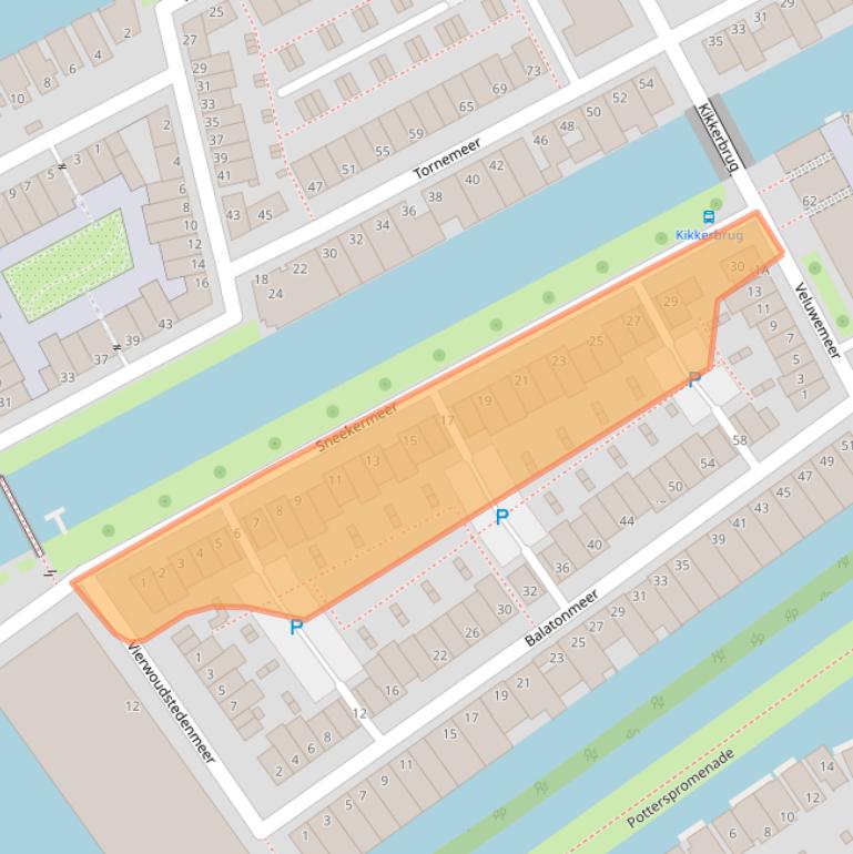Kaart van postcodegebied 3446JN.