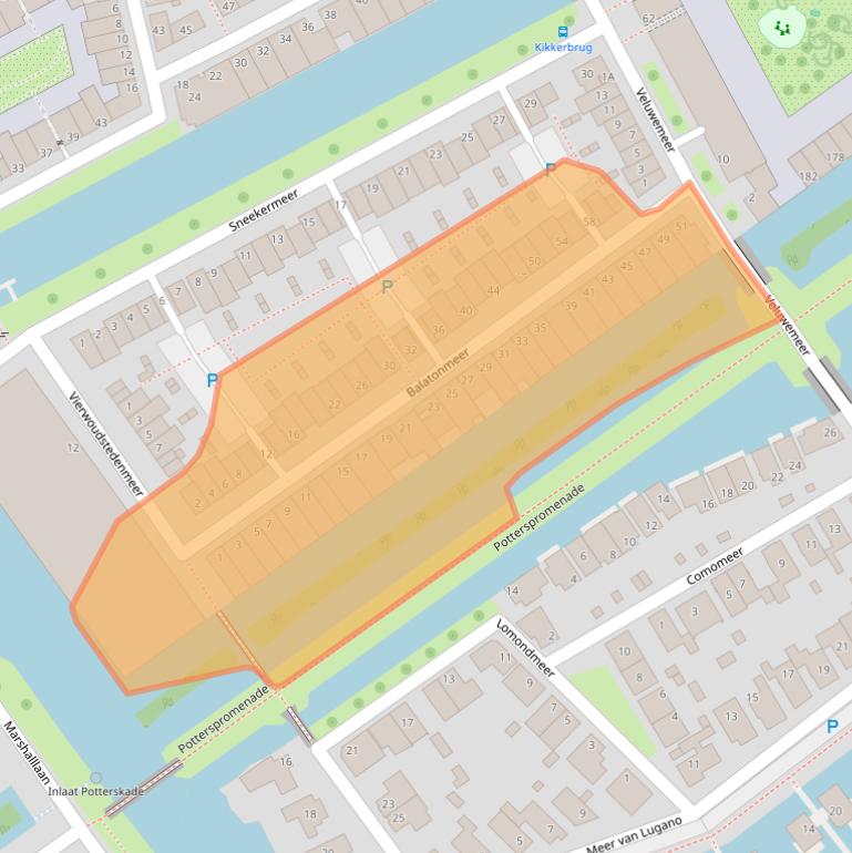 Kaart van postcodegebied 3446JR.