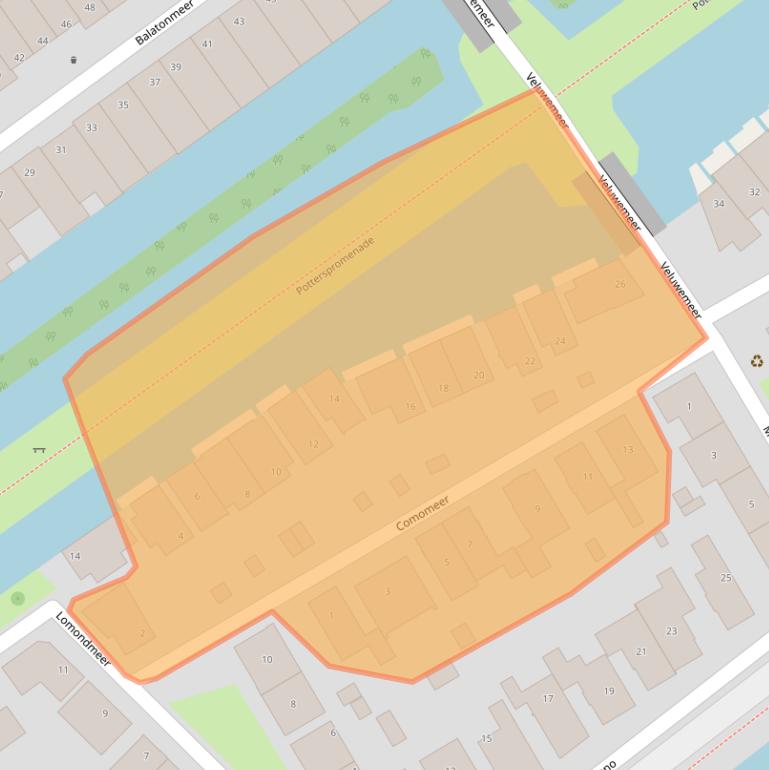 Kaart van postcodegebied 3446JW.