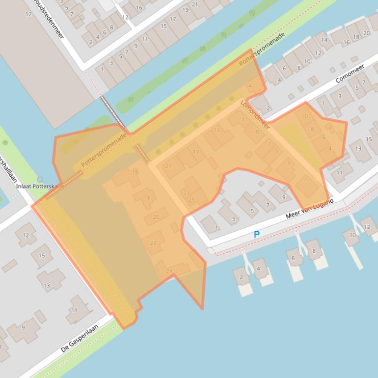 Kaart van postcodegebied 3446JX.