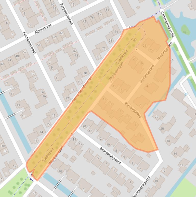 Kaart van postcodegebied 3446WP.