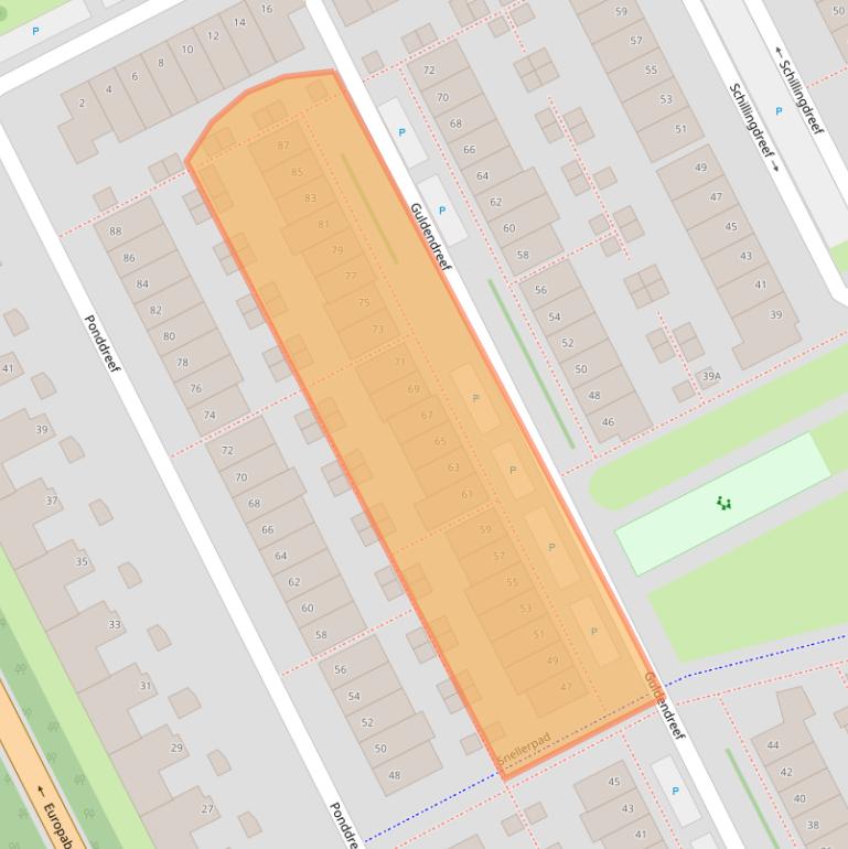 Kaart van postcodegebied 3446XE.