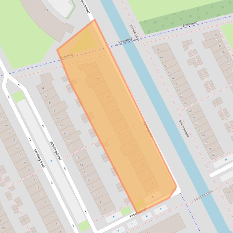 Kaart van postcodegebied 3446XP.