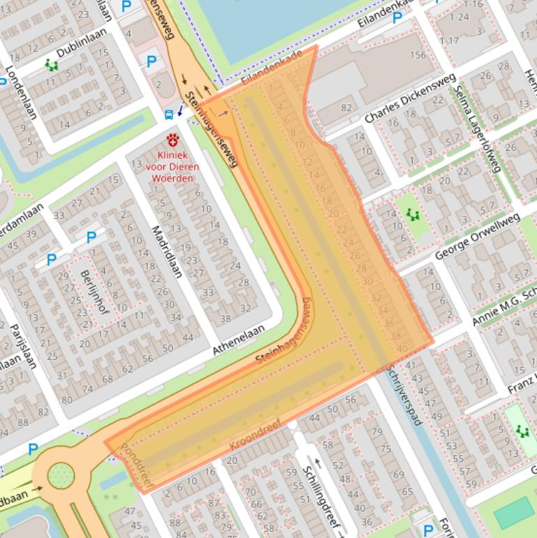 Kaart van postcodegebied 3446ZW.